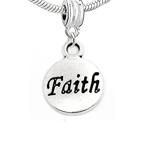 Faith Bead for European Snake Chain Charm Bracelet
