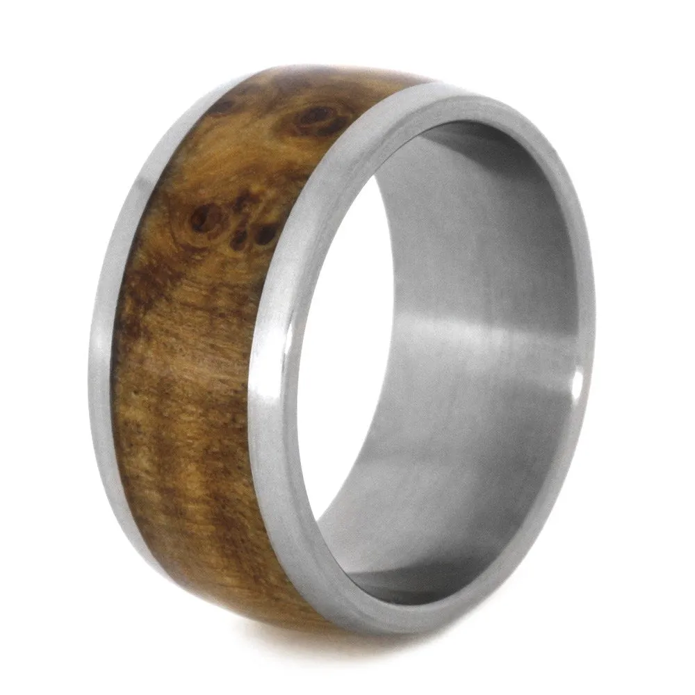 Faith Jewelry, Sterling Silver Cross Ring with Black Ash Burl-2024