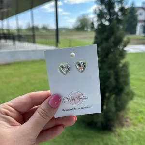 Filled In Heart Earrings