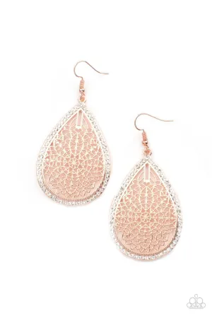 Fleur de Fantasy Rose Gold Paparazzi Earrings