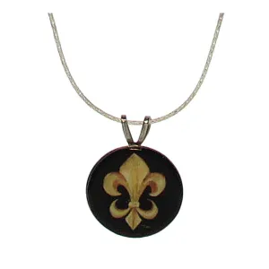 Fleur De Lis Necklace Black/Gold