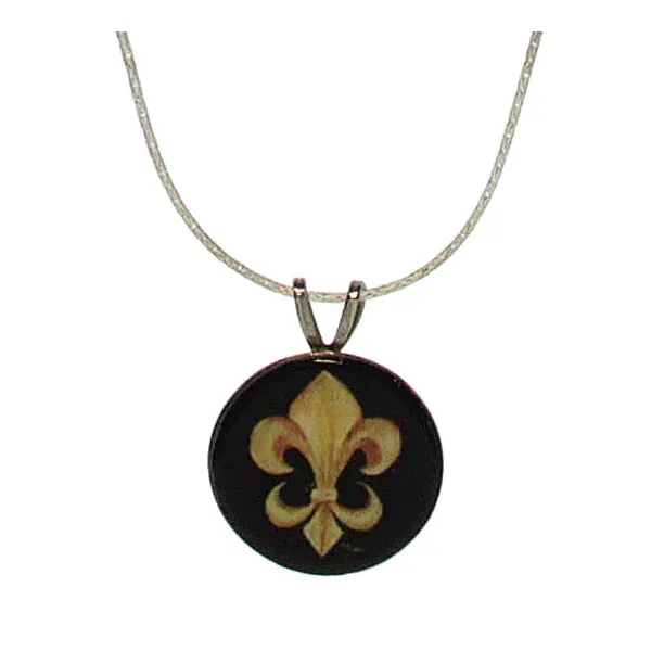 Fleur De Lis Necklace Black/Gold