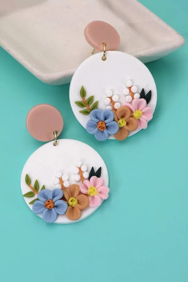 Flower Clay Earrings
