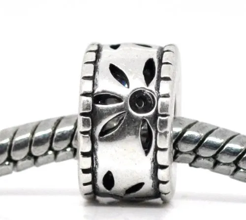 Flower Pattern Cooper European Bead Compatible for Most European Snake Chain Bracelet
