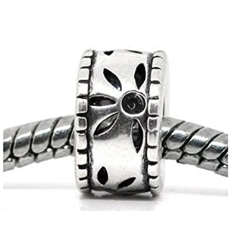 Flower Pattern Cooper European Bead Compatible for Most European Snake Chain Bracelet