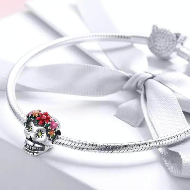 Flower Skull Charm