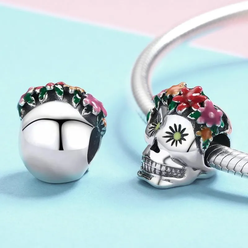 Flower Skull Charm
