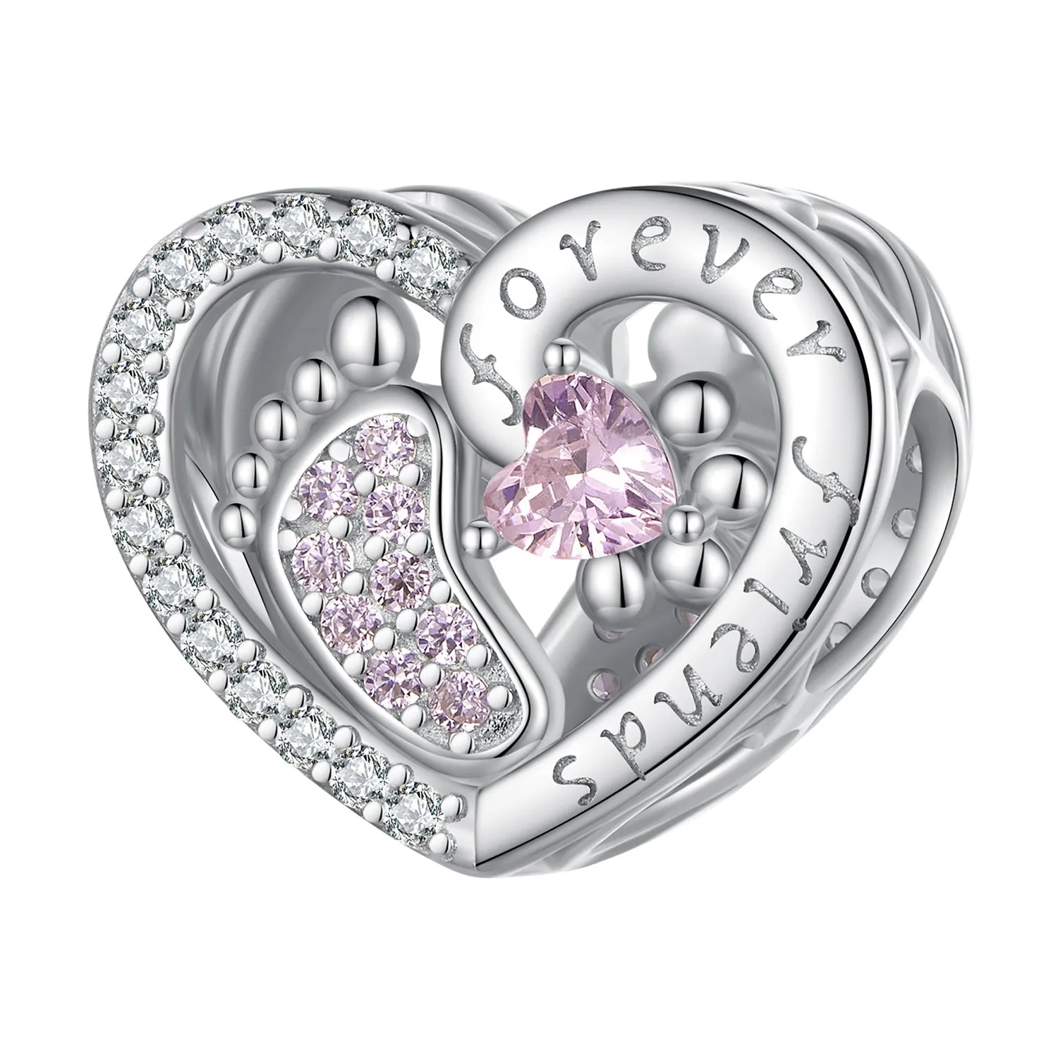 Forever Friends Heart & Foot Charm