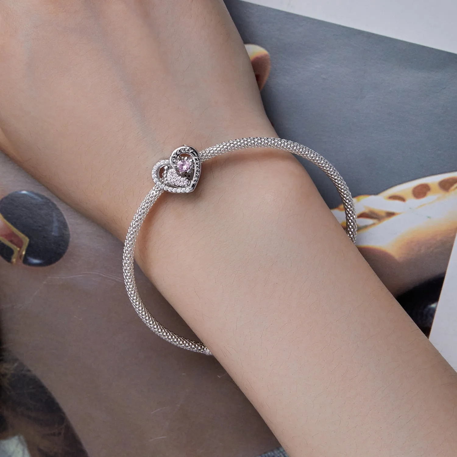 Forever Friends Heart & Foot Charm