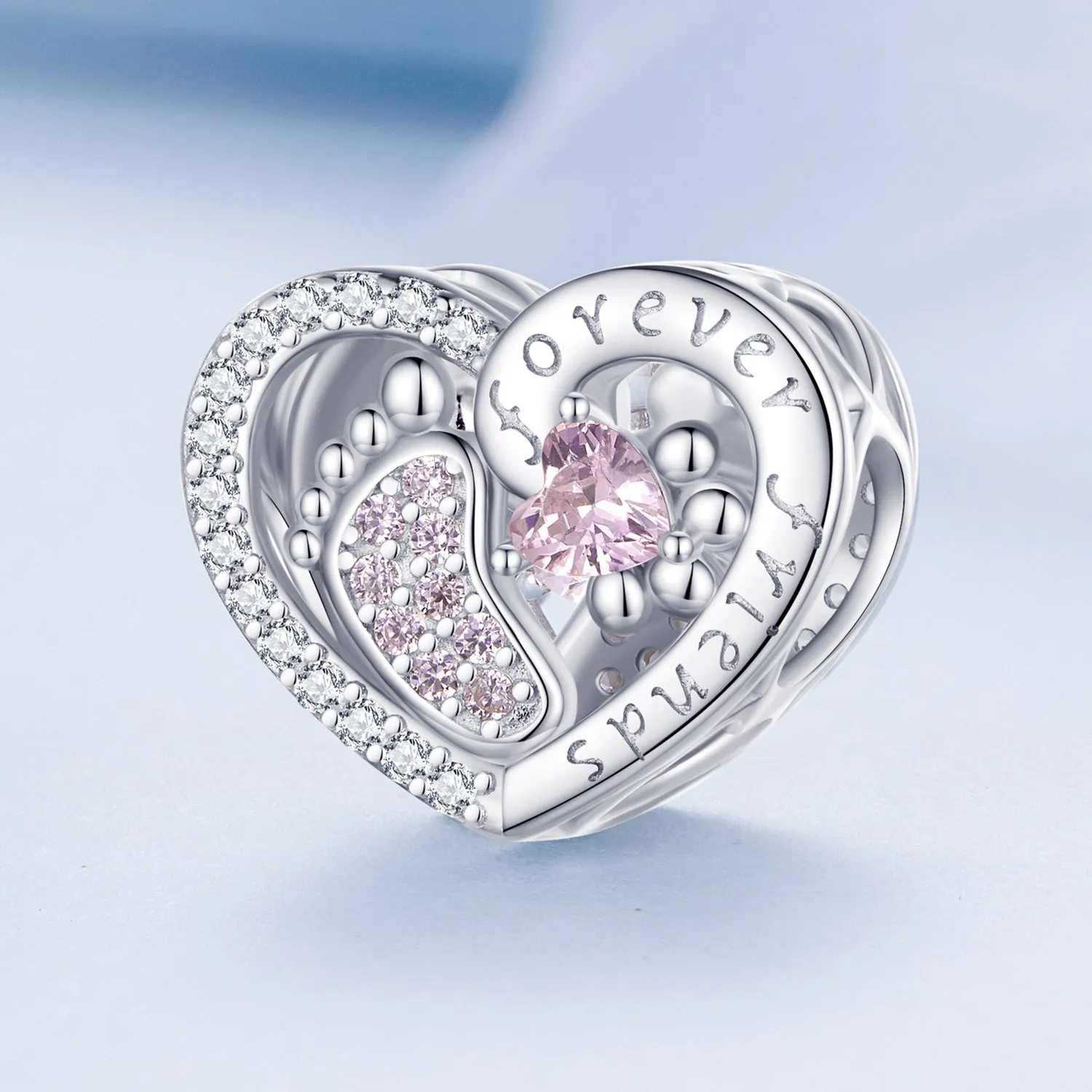 Forever Friends Heart & Foot Charm