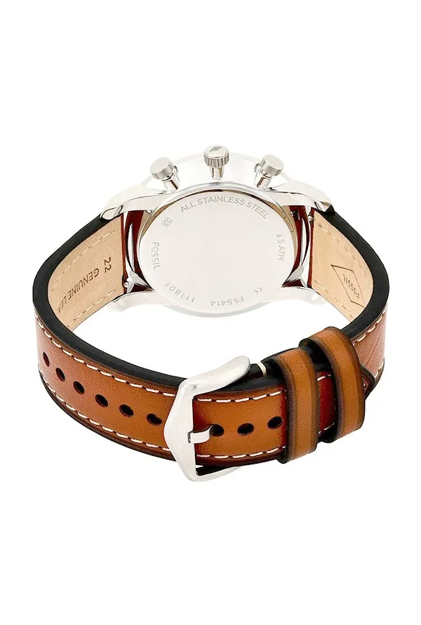 Fosisl Goodwin Chronograph Light Brown Leather Men's Watch FS5414