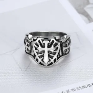 Freemason Masonic Cross Stainless Steel Ring
