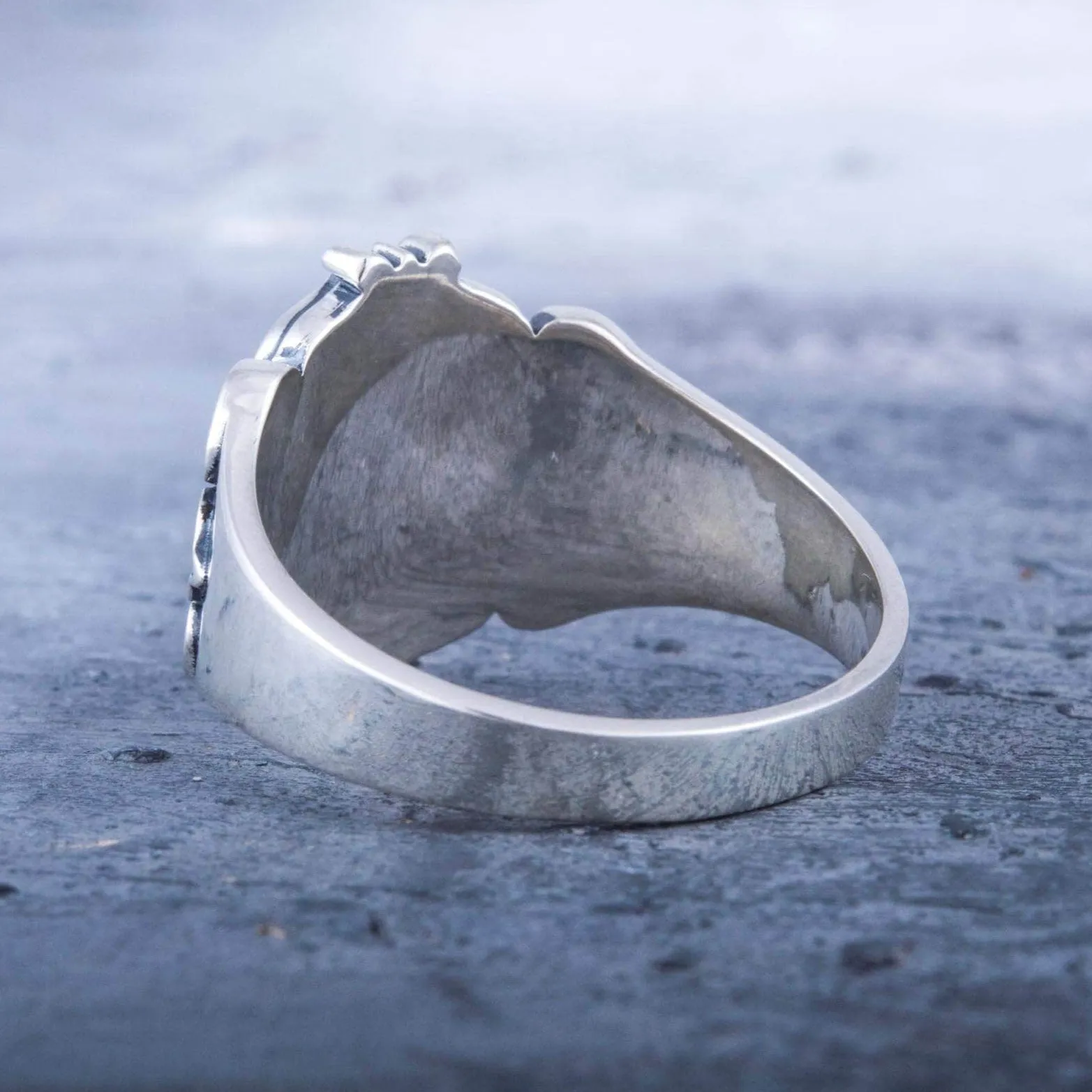 Freemasonic with Skull Sterling Silver Ring