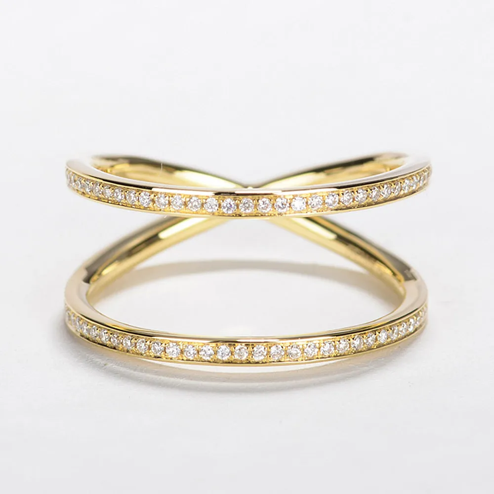 Full Eternity Criss Cross Wedding Ring