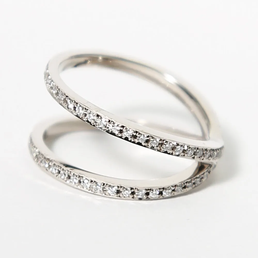 Full Eternity Criss Cross Wedding Ring