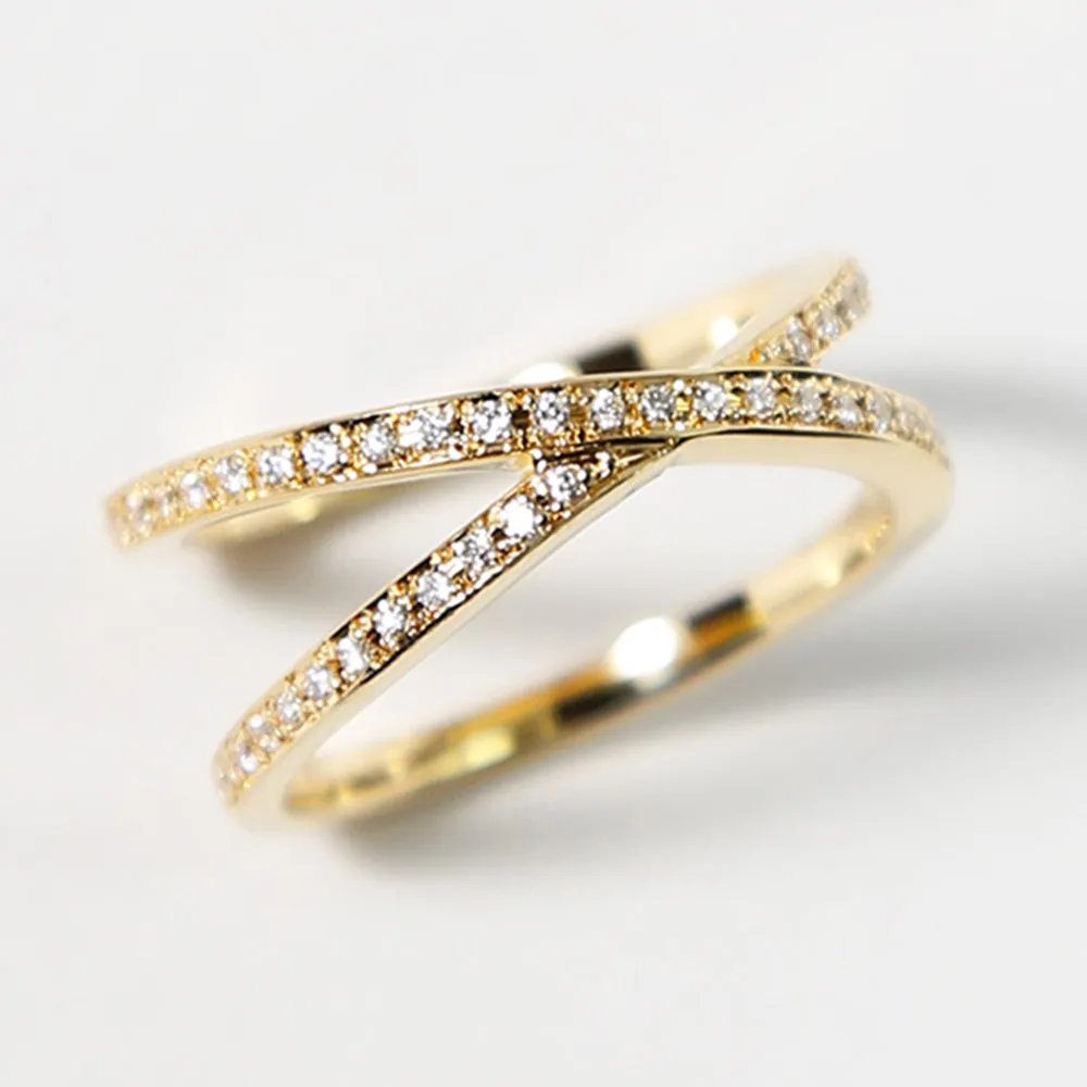 Full Eternity Criss Cross Wedding Ring