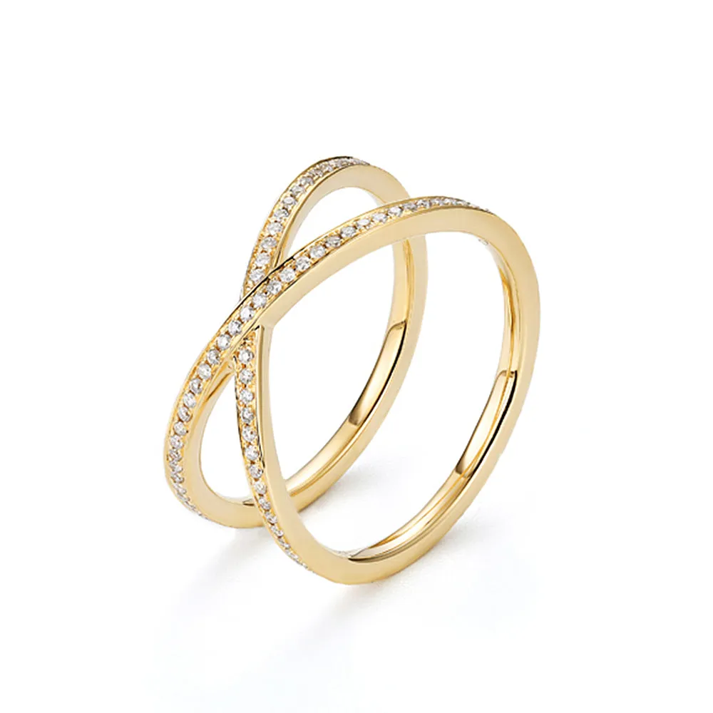 Full Eternity Criss Cross Wedding Ring