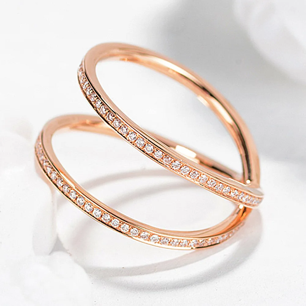 Full Eternity Criss Cross Wedding Ring