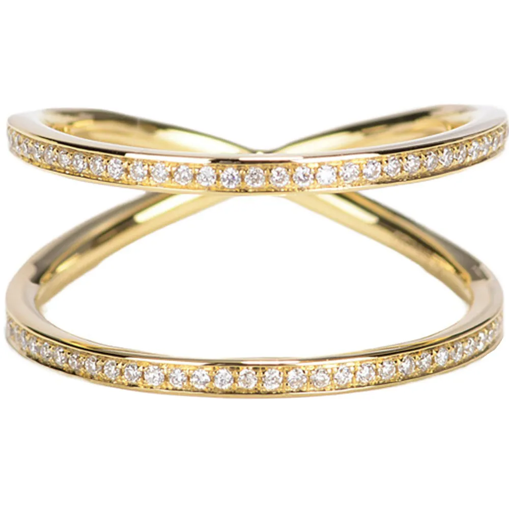 Full Eternity Criss Cross Wedding Ring