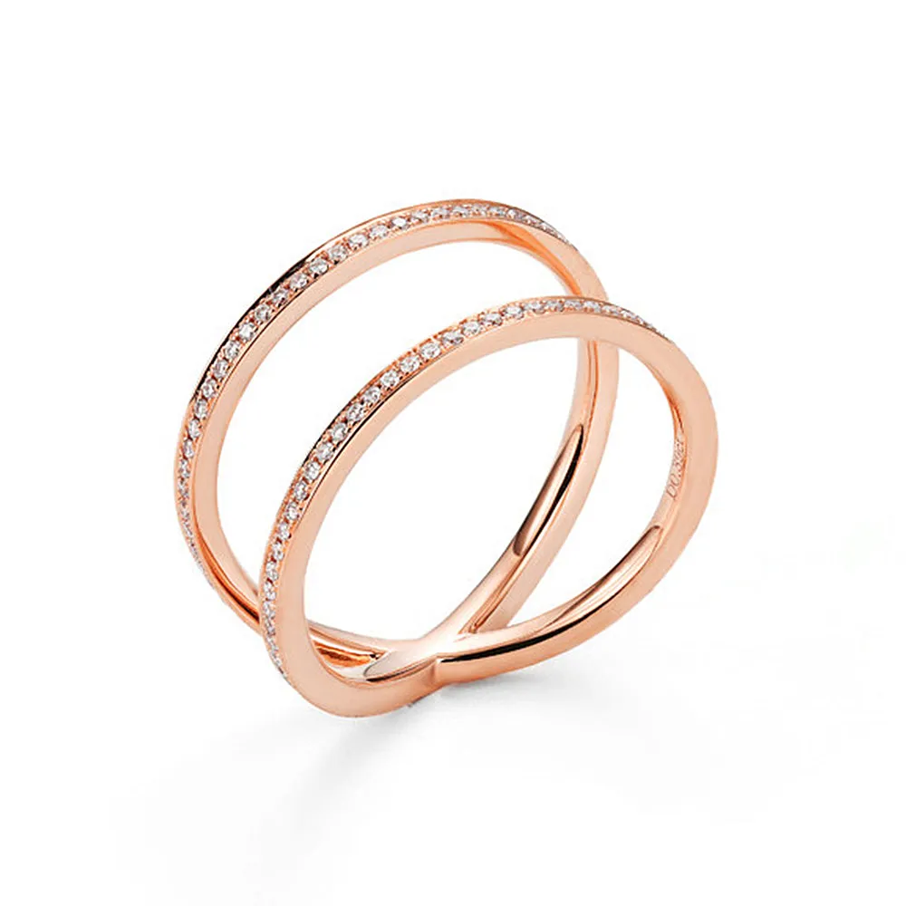 Full Eternity Criss Cross Wedding Ring