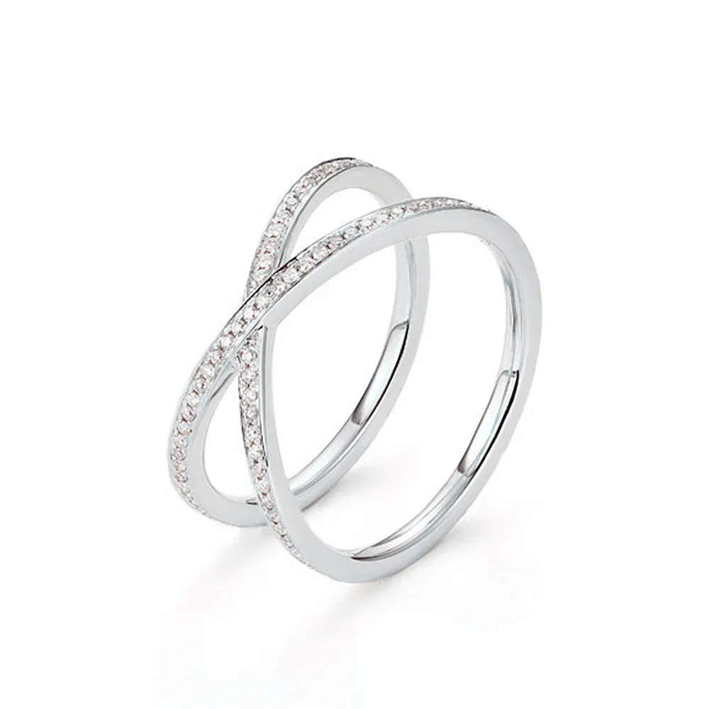 Full Eternity Criss Cross Wedding Ring