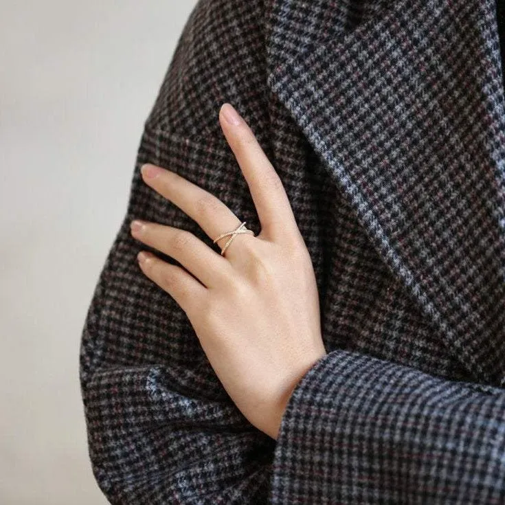 Full Eternity Criss Cross Wedding Ring