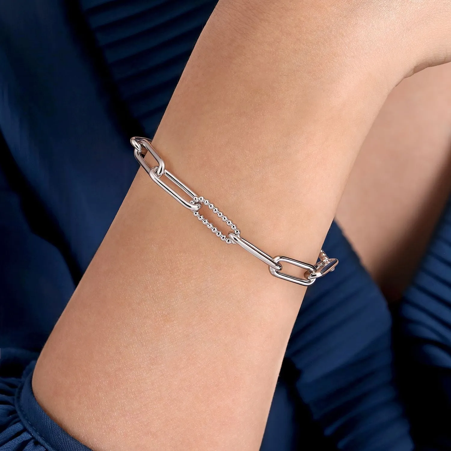 Gabriel & Co. Sterling Silver Bujukan Link Bracelet 7"