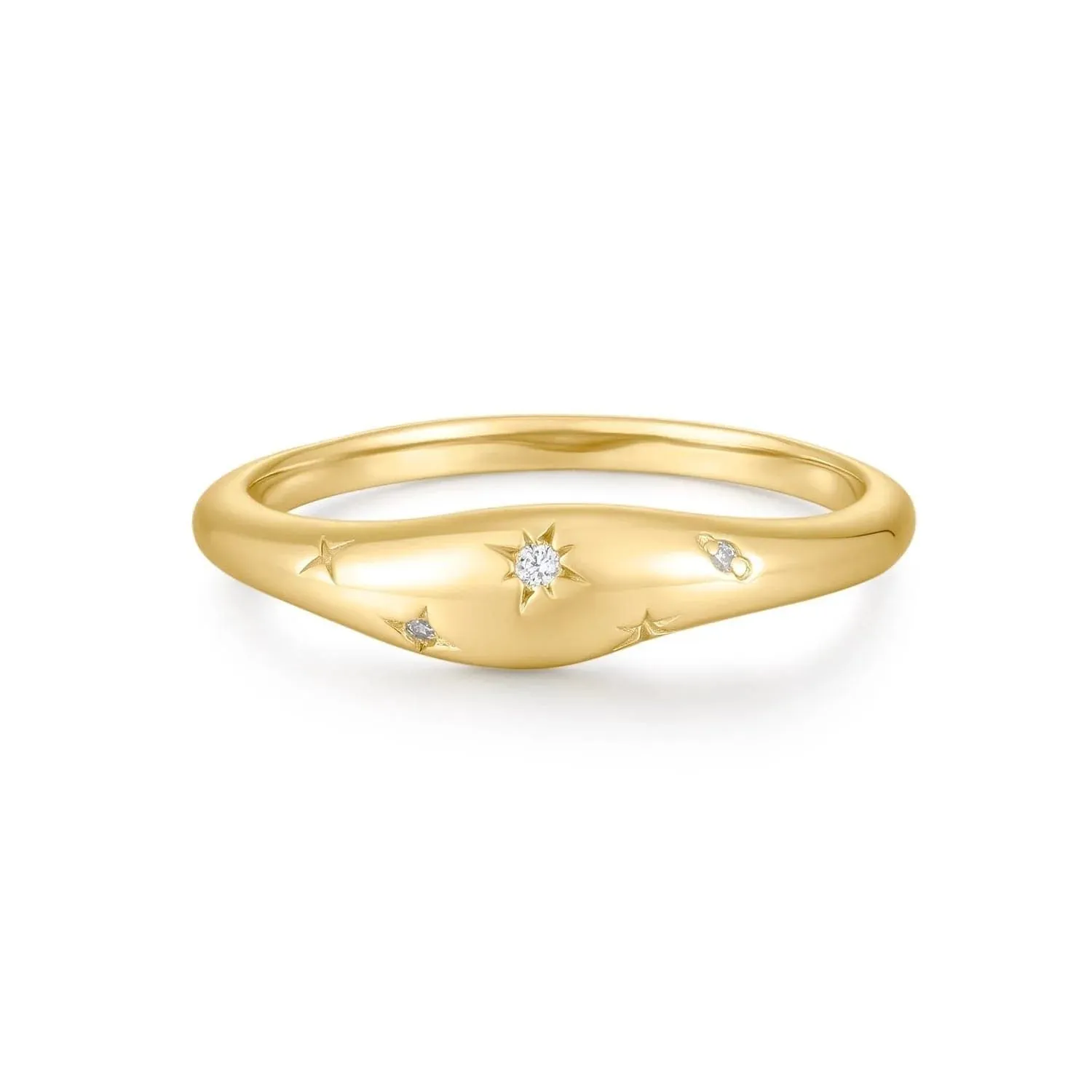 Galaxy CZ Thick Wavy Ring