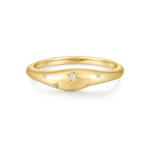 Galaxy CZ Thick Wavy Ring