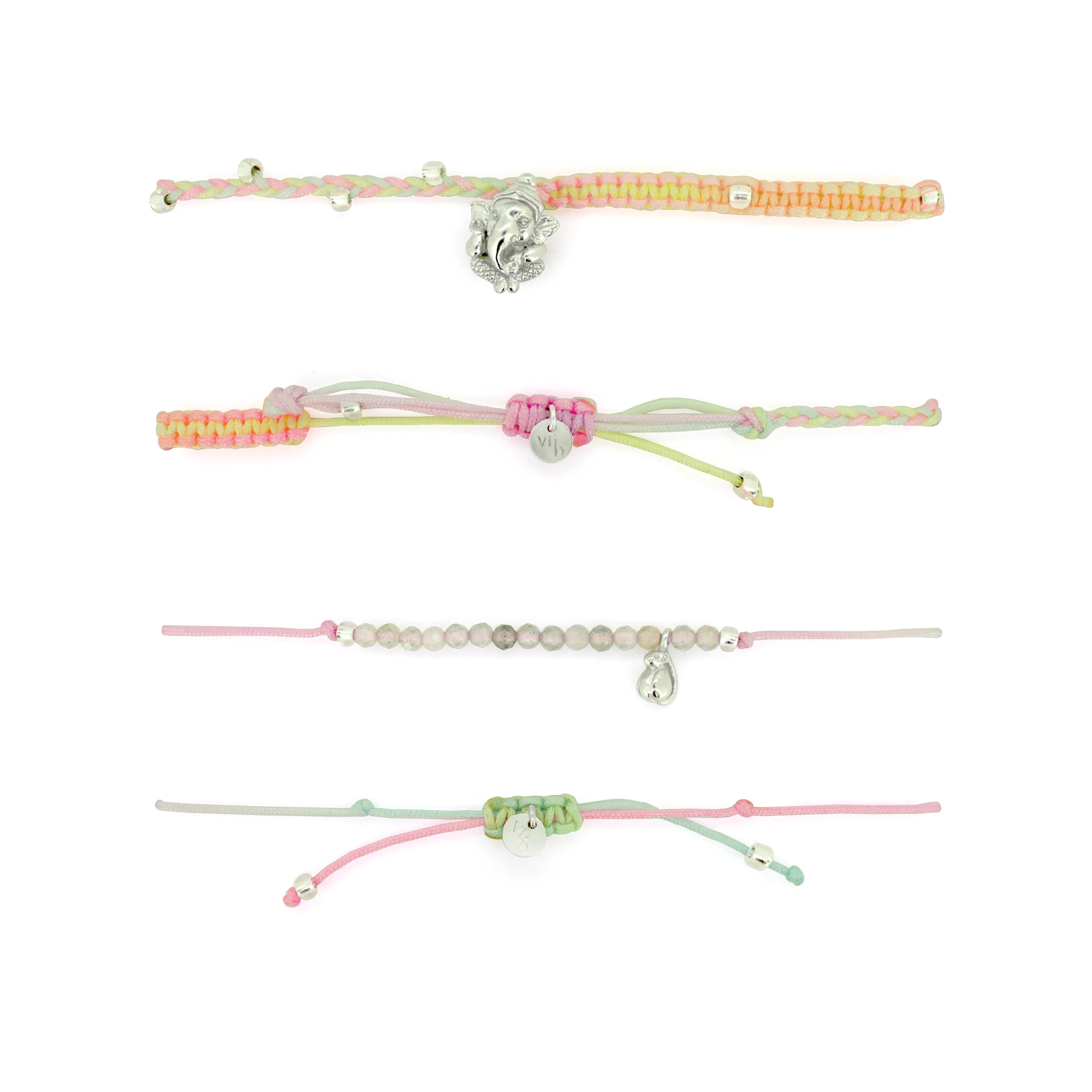 Ganesha Silver-Rainbow SET Bracelets / Favora - Lucky