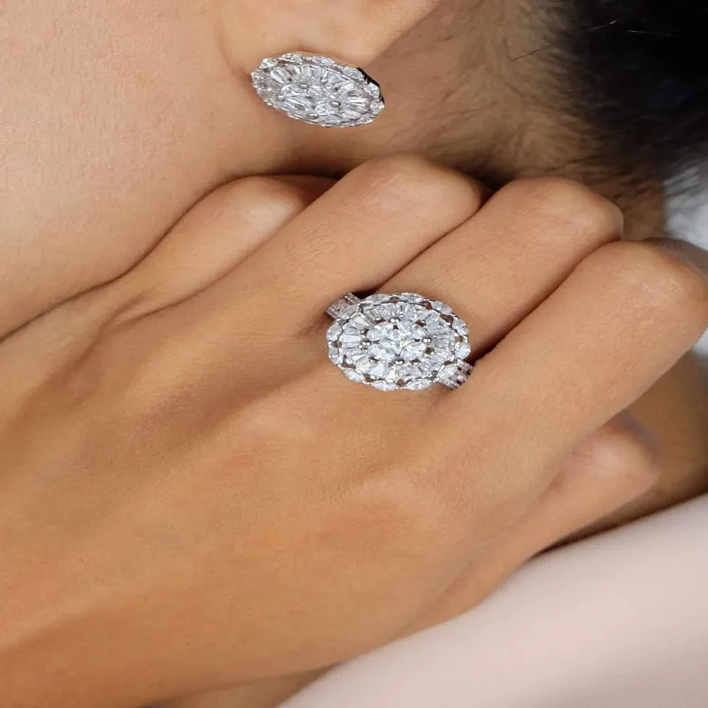 Gardenia Ring, Earring, Pendant Set