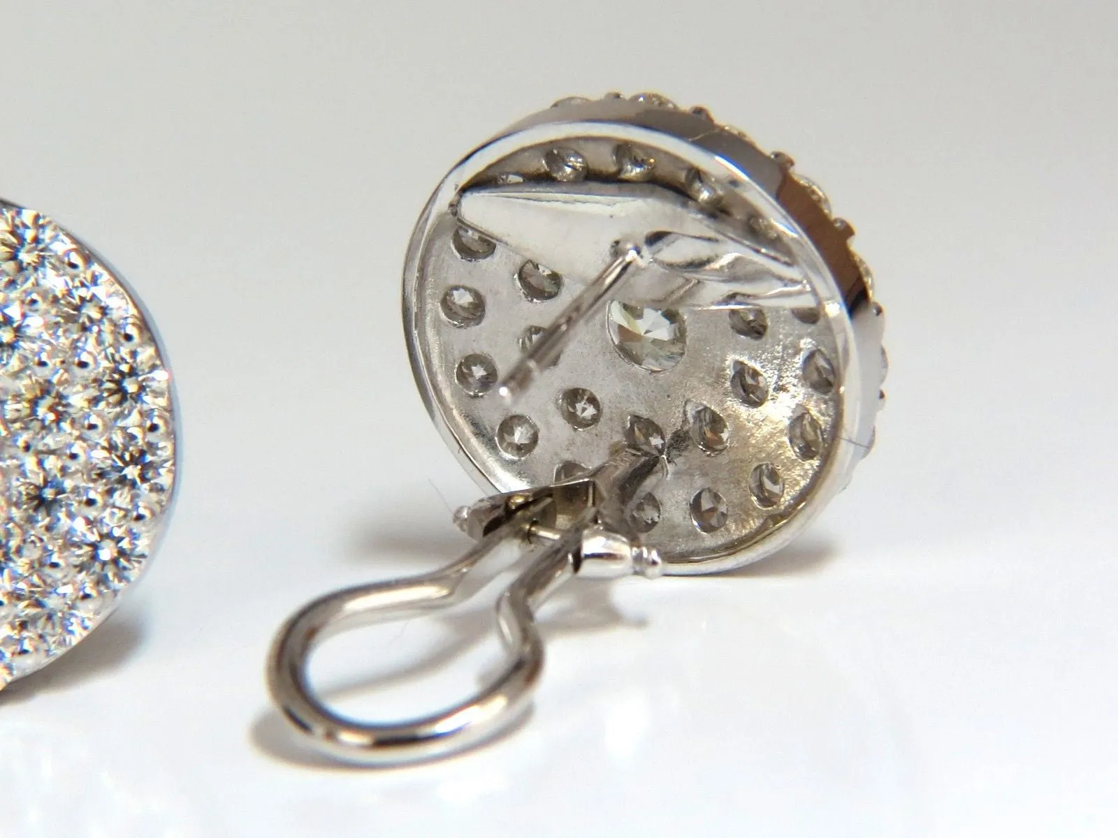 GIA Certified 4.60ct. Matching diamond cluster circular earrings omega