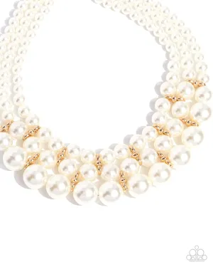 Glossy Gala Gold Necklace Paparazzi