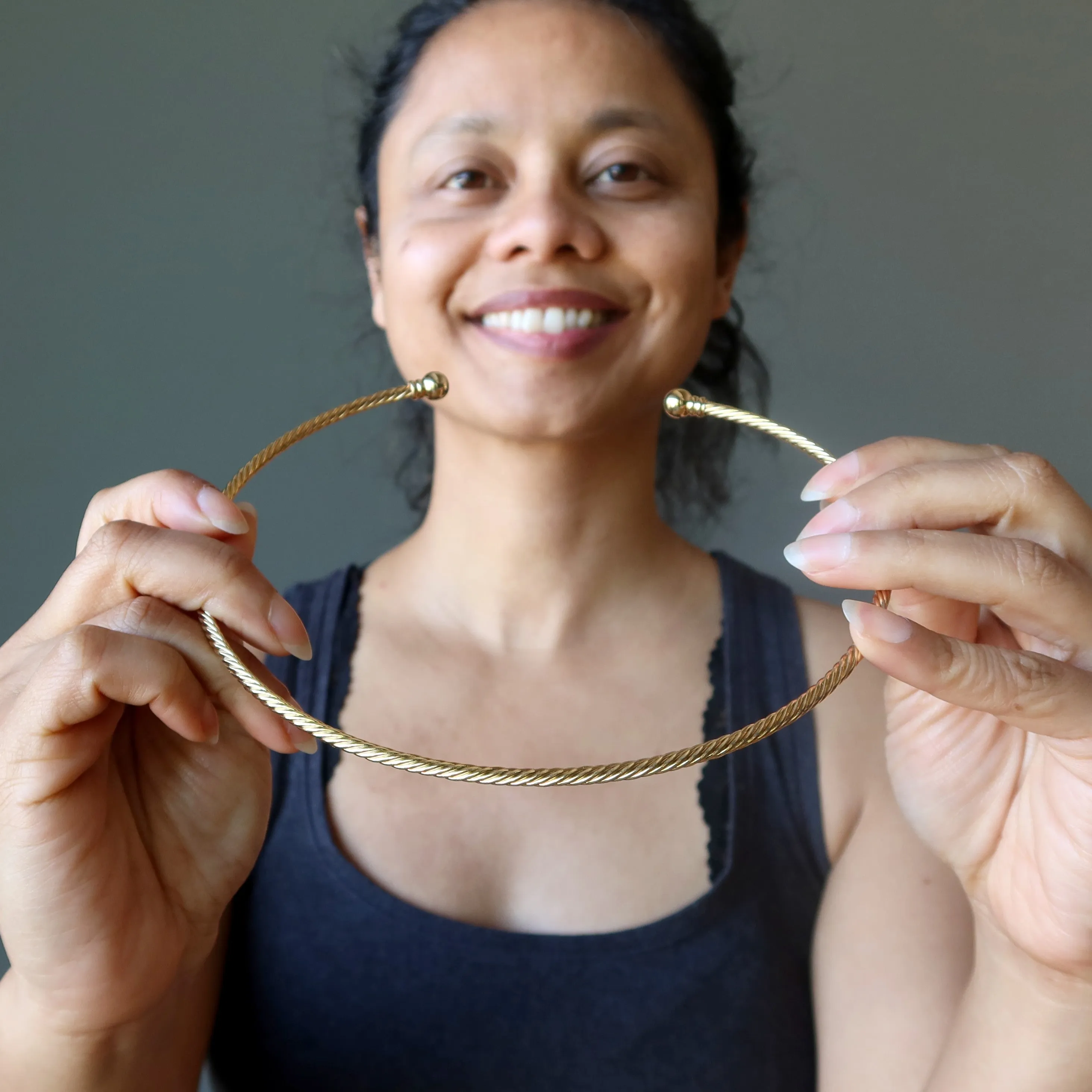 Gold Choker Necklace Fashion Forward Thick Twist