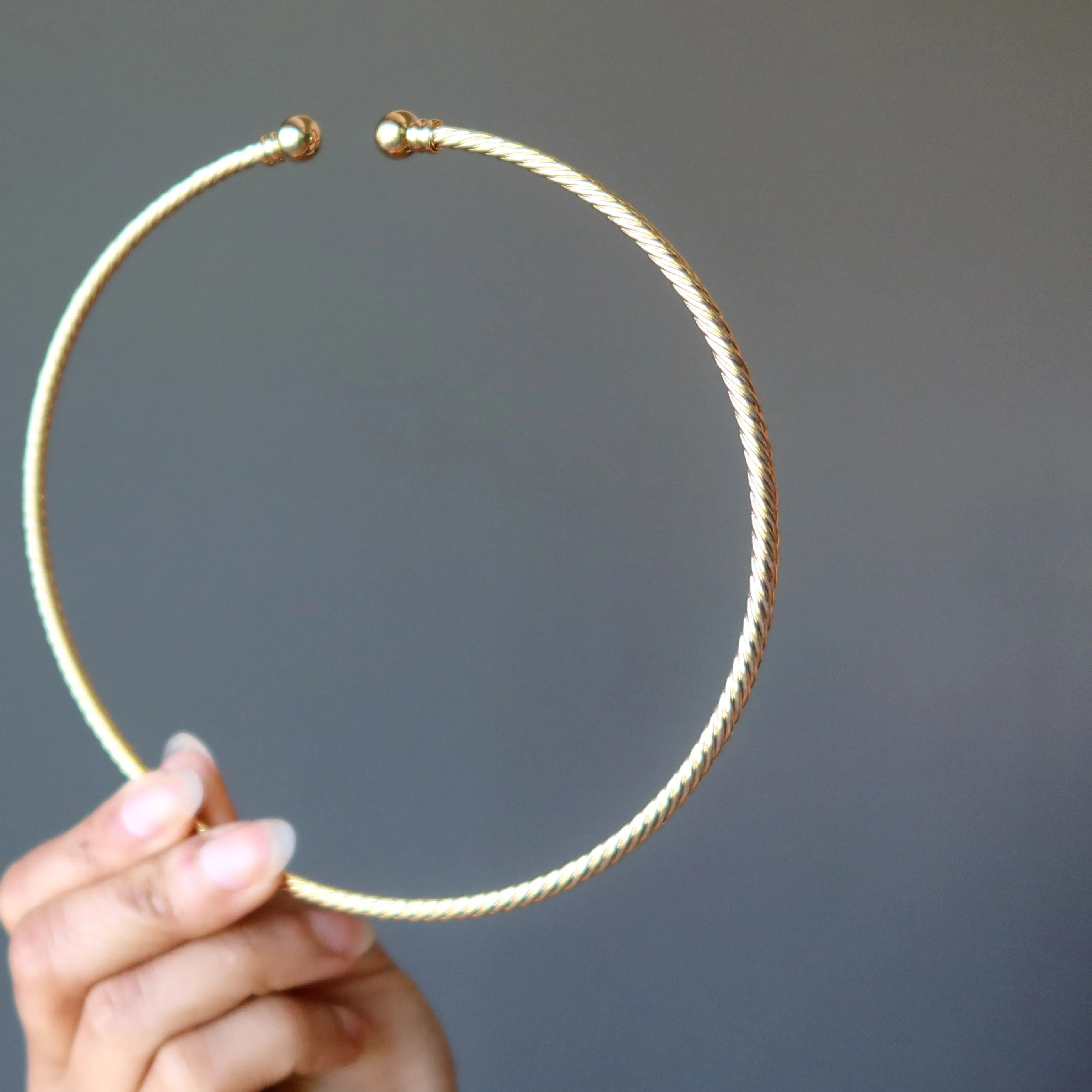 Gold Choker Necklace Fashion Forward Thick Twist