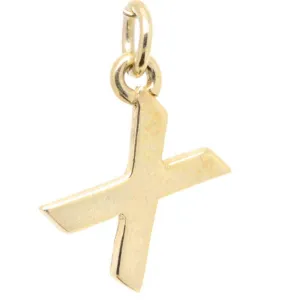 Gold Initial letter X Charm