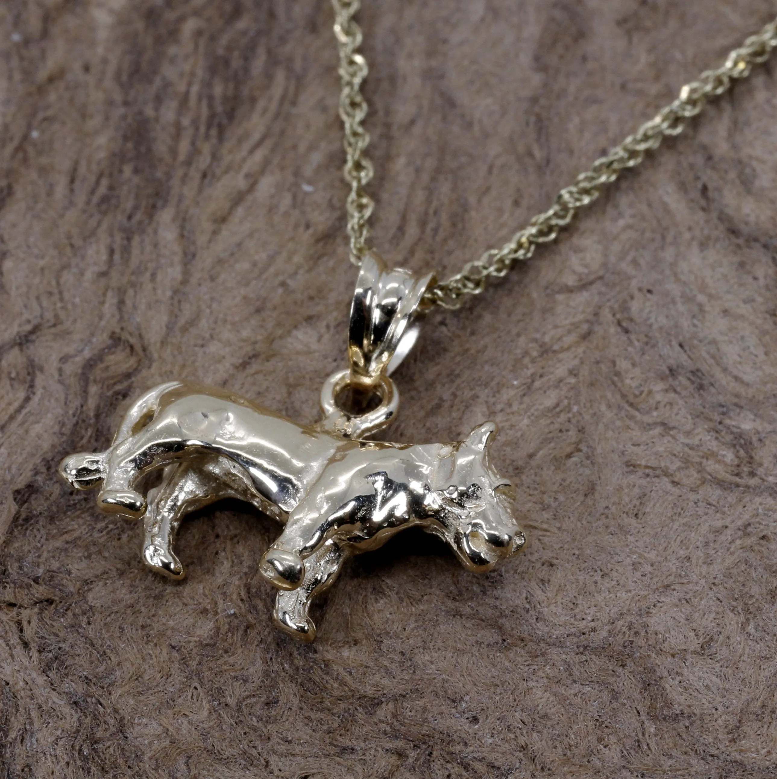 Gold Lioness Necklace for her in Solid 14kt Gold