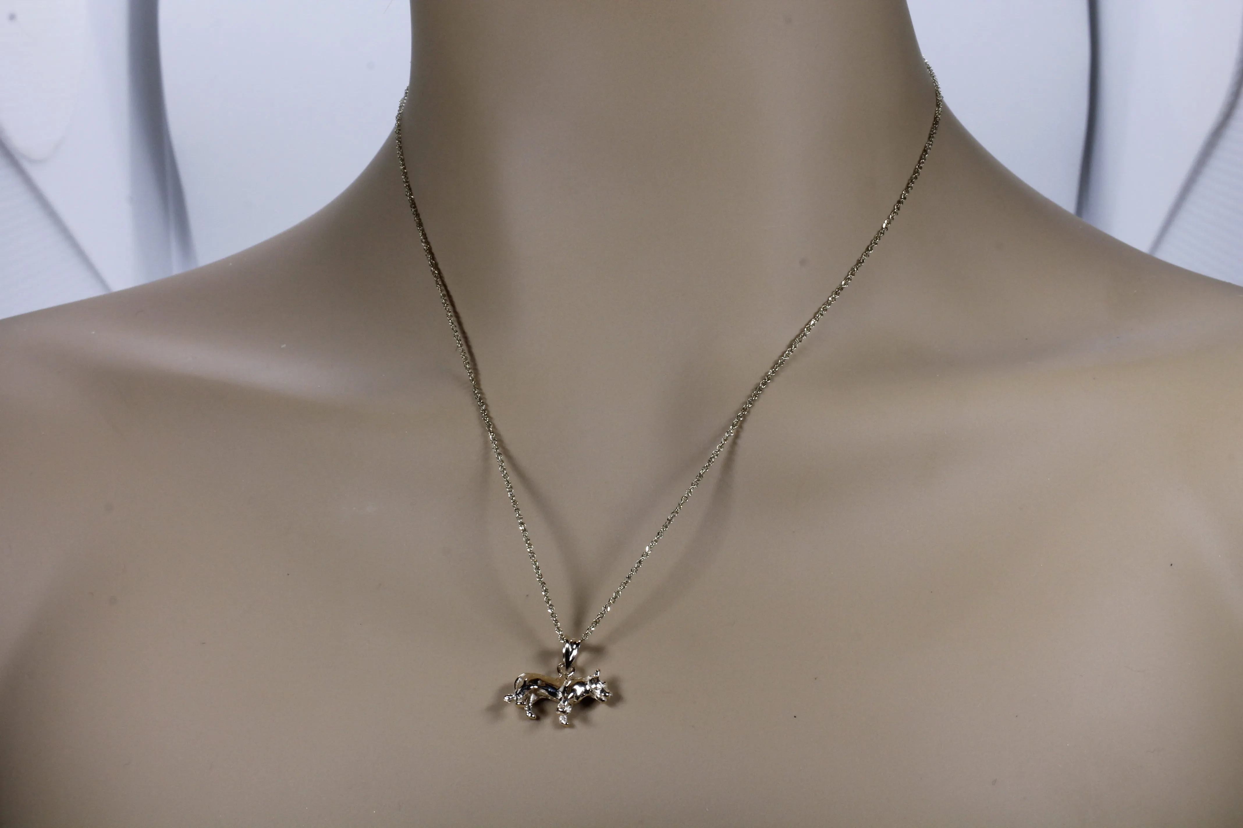 Gold Lioness Necklace for her in Solid 14kt Gold