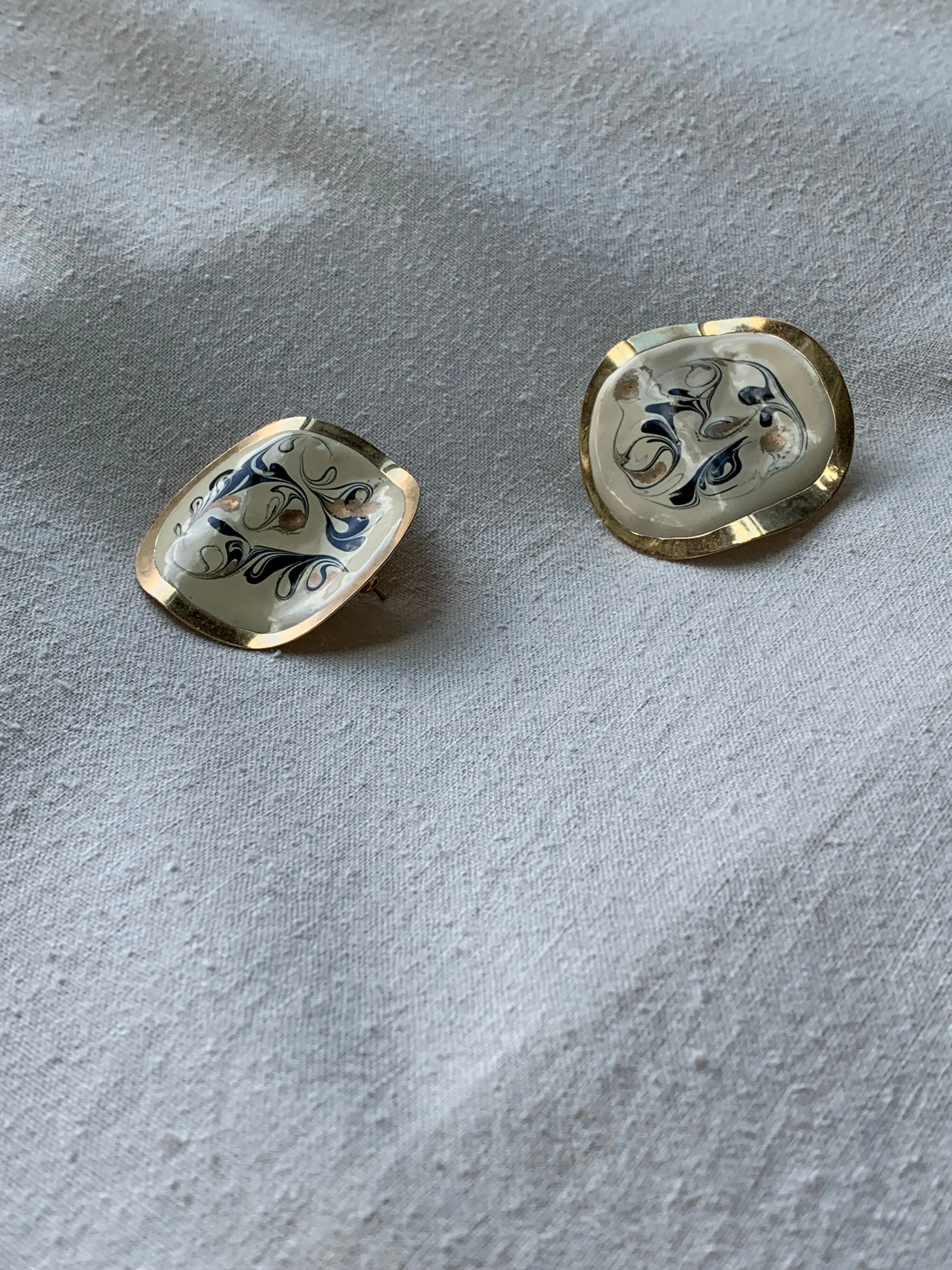 Gold painted earrings