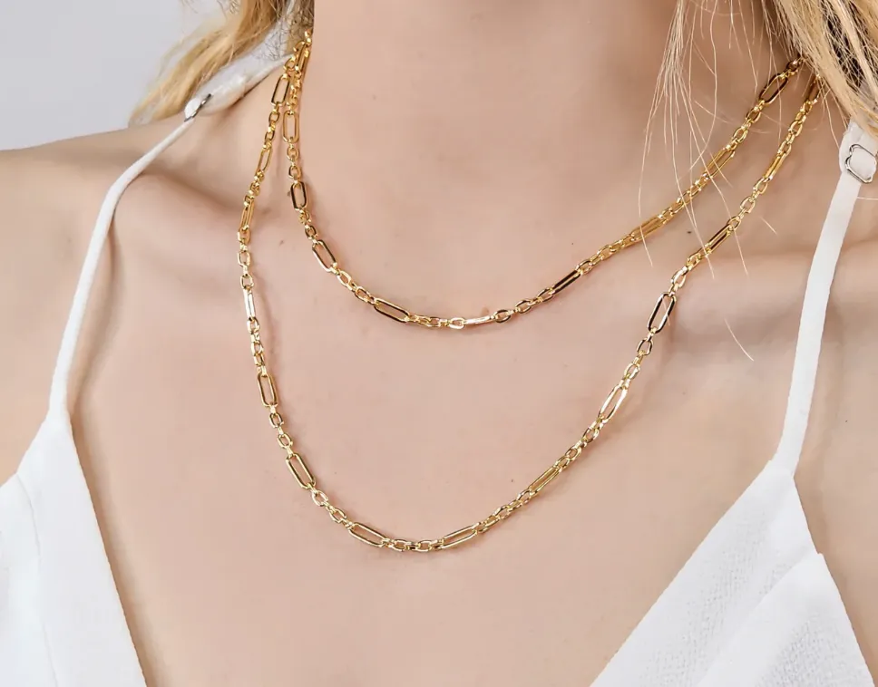 Gold Paperclip Chain Necklace