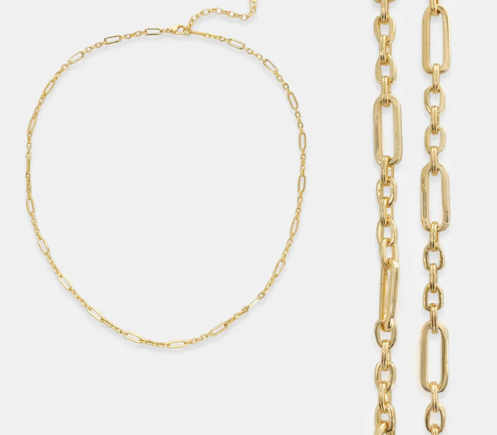 Gold Paperclip Chain Necklace