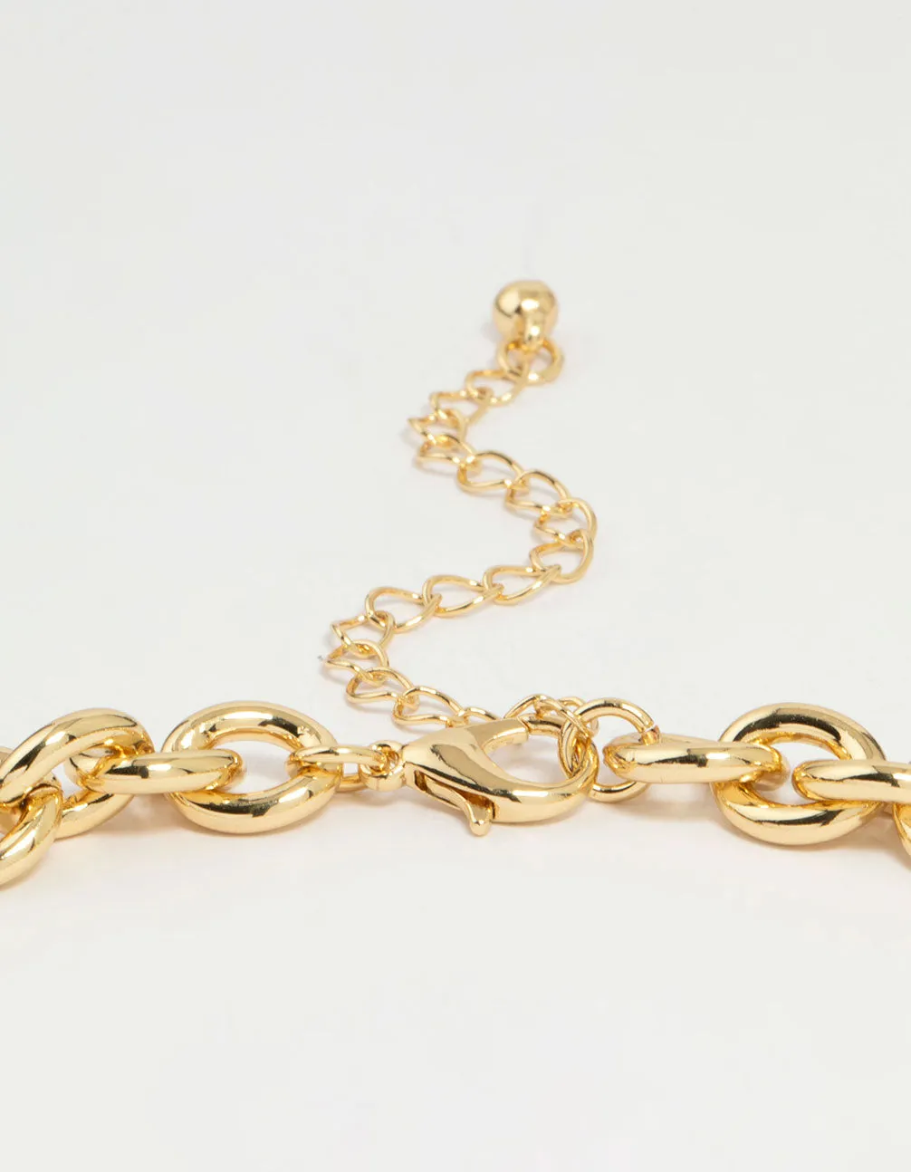 Gold Plated Thick Oval Link Chain Necklace