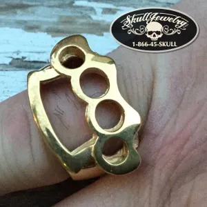 Gold Tone "Street Fighting Man" Stainless Steel Knuckles Ring (456GOLD)