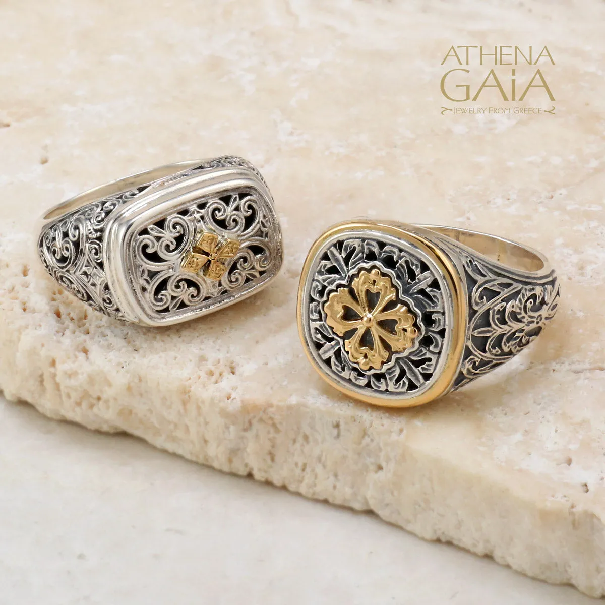 Golden Clover Border Ring