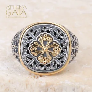 Golden Clover Border Ring