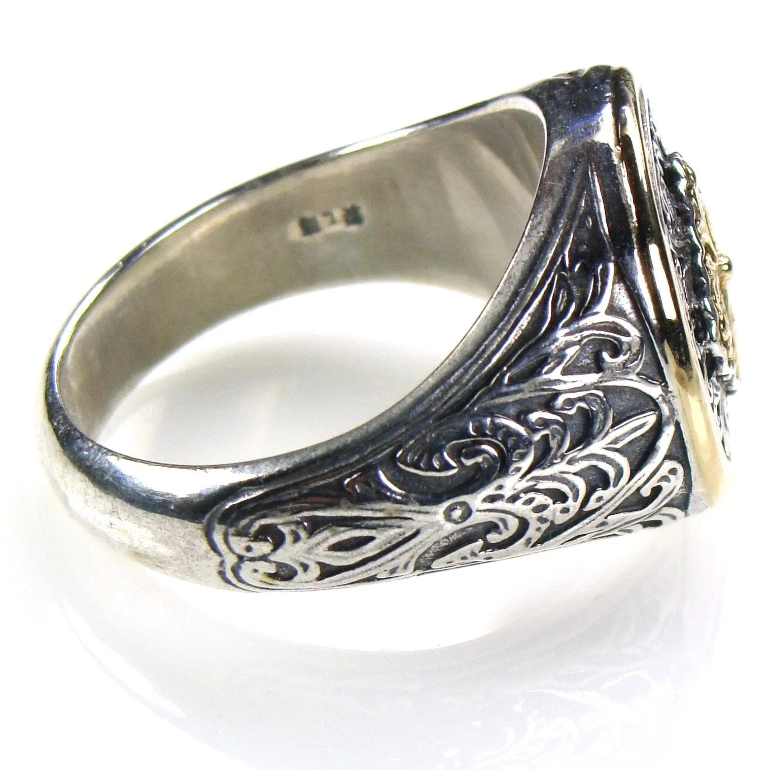 Golden Clover Border Ring