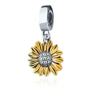 Golden Sunflower Dangle Pendant