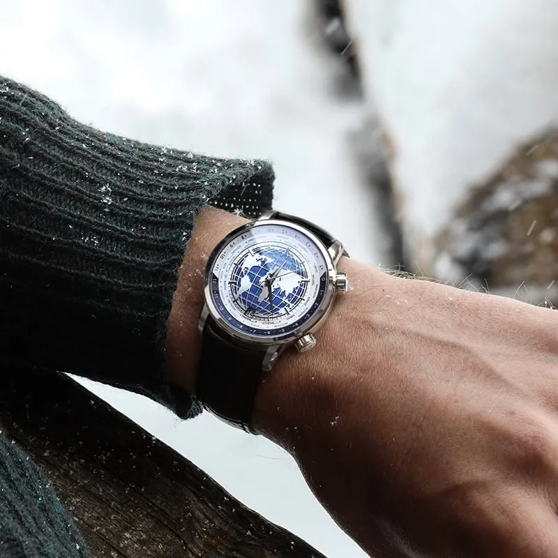 Golden World Map Luxury Aviator Men’s Watch