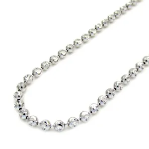 Gorgeous 4mm 26" Diamond Cut Moon Chain for Men in 14K White Gold