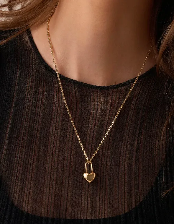 GORJANA HEART PADLOCK CHARM GOLD